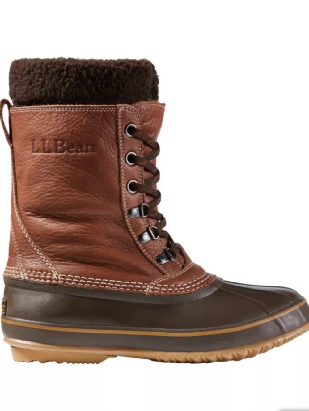 L.L. Bean Men's Snow Boots With Tumbled Leather - 10